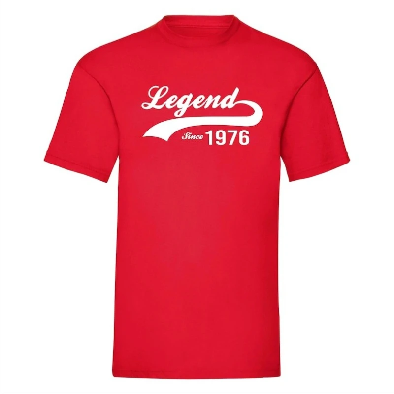 Фото Футболка с графическим принтом Legend Since, идеальный подарок на 50-летие для мужчин и женщин, винтажная рубашка 1976 года, уникальная идея, уличная одежда №3