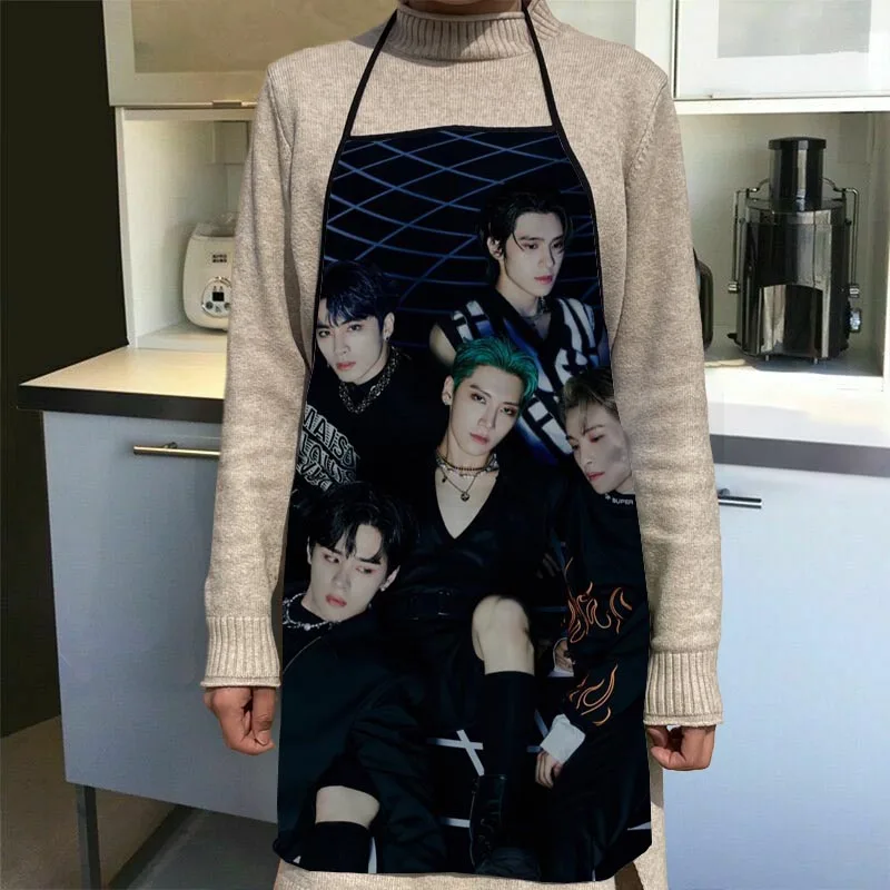 Фартуки KPOP Wayv для дома, кофейни, чистящие фартуки, антигрязные кухонные аксессуары для мужчин и женщин, 50x75 см, 68x95 см, забавный подарок 0104