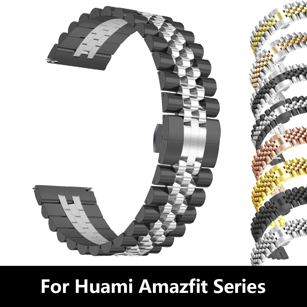 

Metal Stainless Steel Watchband For Huami Amazfit GTS 2 2e Watch Strap 20 22mm for GTR 2 2e 42mm 47mm Band Bracelet Wristbands