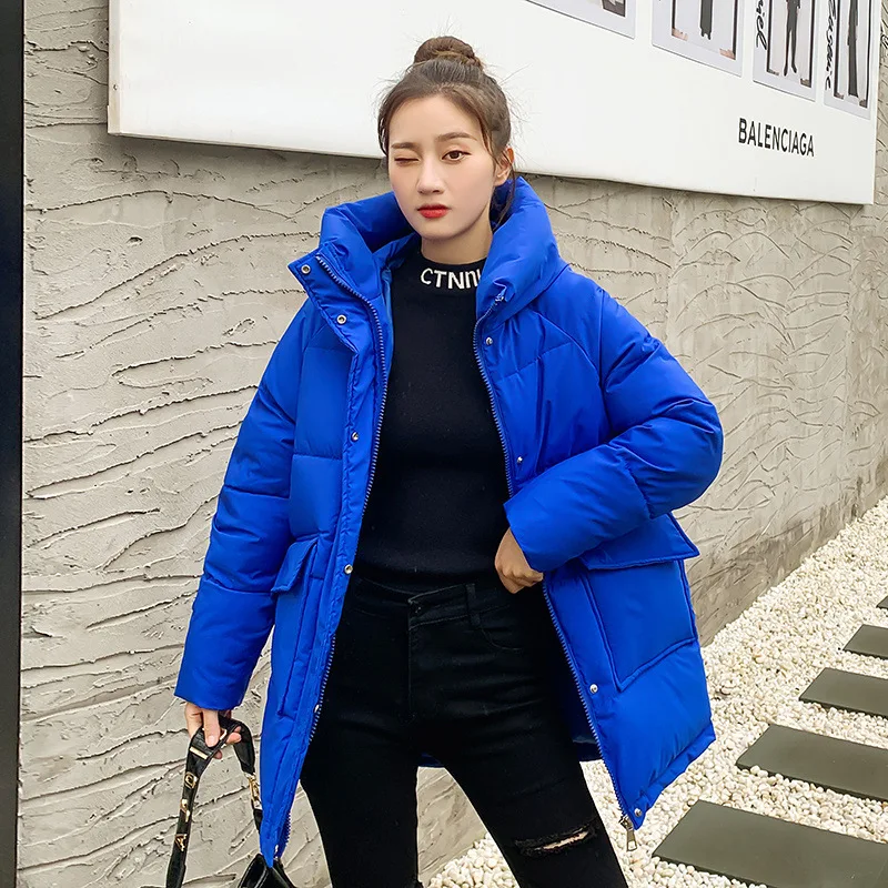 Women's Thicken Warm Coats Autumn Winter Jacket 2022 Casual Parkas Simplicity Solid Color Big Pocket Loose Hooded Coat Jackets