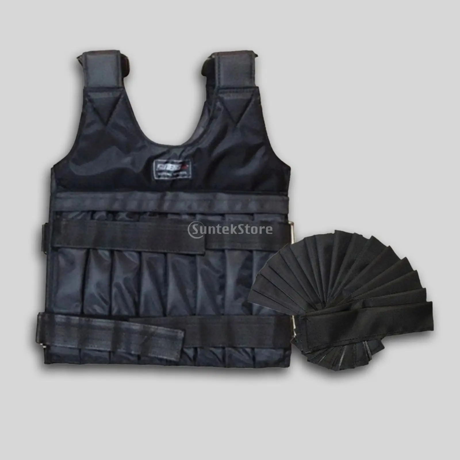 Chaleco pesado de carga de 20kg, chaqueta de ejercicio ajustable para entrenamiento de boxeo, Swat, Sanda, chaleco de peso