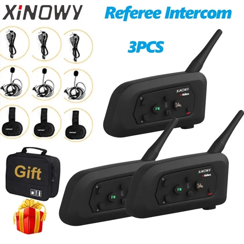 

3 шт., Bluetooth-гарнитура для футбольных судей, 1200 м