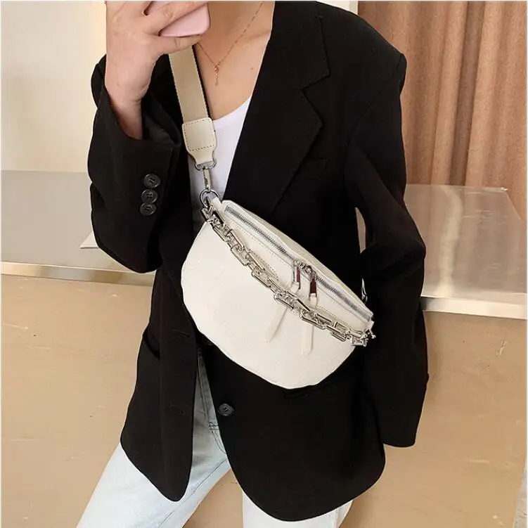 

2022 New Women PU Fashion Fanny Pack Ladies Chest Bag Girl Bag