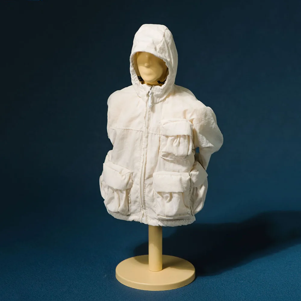 

1/6 Male Soldier Jacket Functional Windbreaker Zipper Coat Hip Hop Hooded Long Sleeve Sweatshirts Jacket 12" Action Figure Model