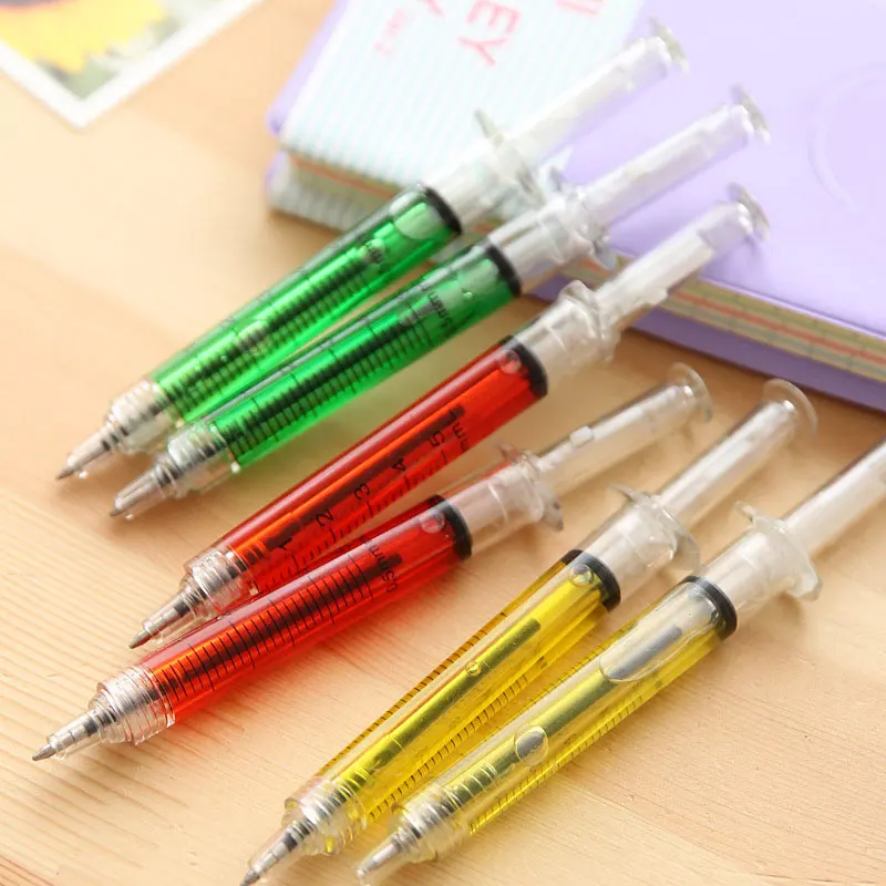 

24Pieces Multicolor Syringe Pens Novelty Liquid Syringe Ballpoint Pen Needle Tube Shape Nurse Gift Liquid Pen Color For Learning