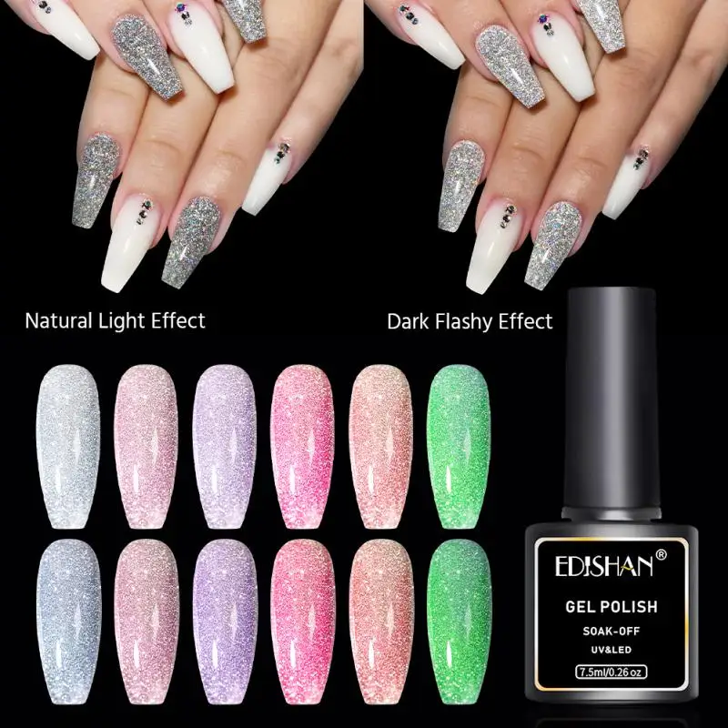 

30colors Broken Diamond Glue Nail Art Nail Glitter Phototherapy Nail Polish Popular Color Flashing Glue Manicure Nail Charms