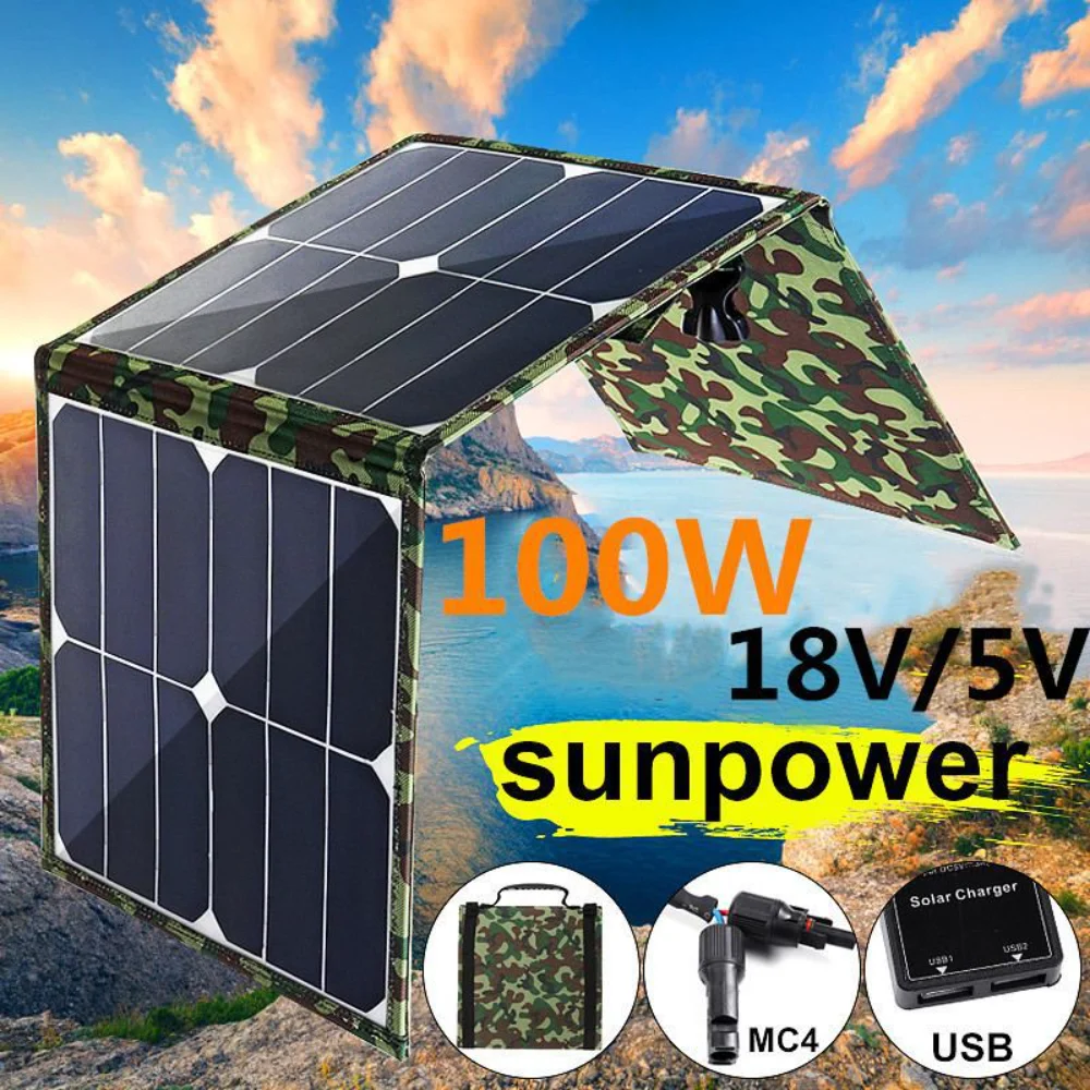 

100W Foldable Solar Panel Pack, Mobile Power Supply, Power Bank, Multifunctional High-power Outdoor Photovoltaic Module Sp50w