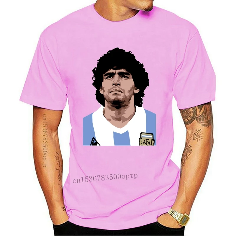 Новая дизайнерская модная футболка высокого качества с принтом Марадона круглым