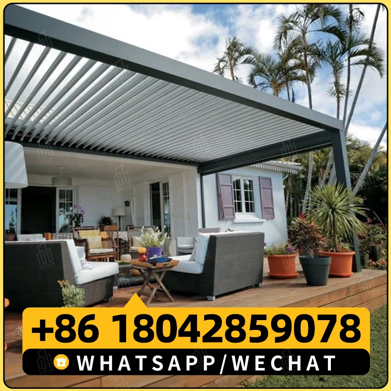 Новый дизайн умная водонепроницаемая беседка электрическая уличная крыша