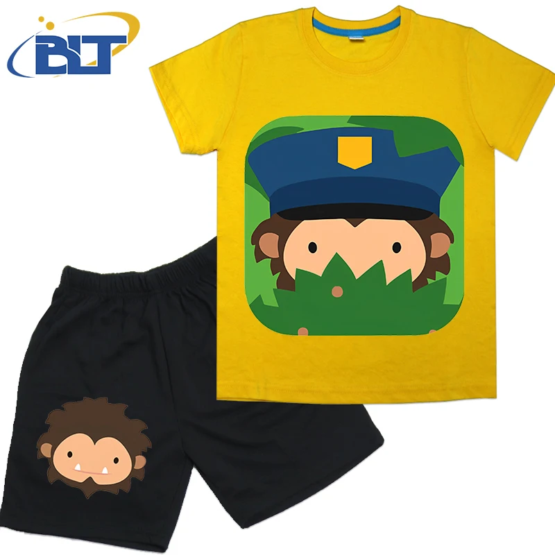 Комплект летней детской футболки с изображением снежной кошки Детские хлопковые