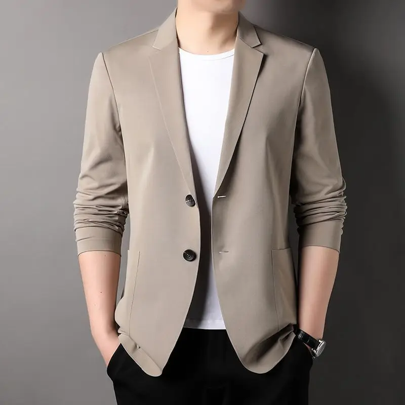 

Spring New Mens Blazer Jacket Men Fashion Casual Slim Coats High-quality Men Business Suits Jackets Men's Blazers Tops Size B181