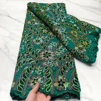 green sequins lace fabric high quality african evening dress fabric nigerian sequined embroidered mesh net lace fabric