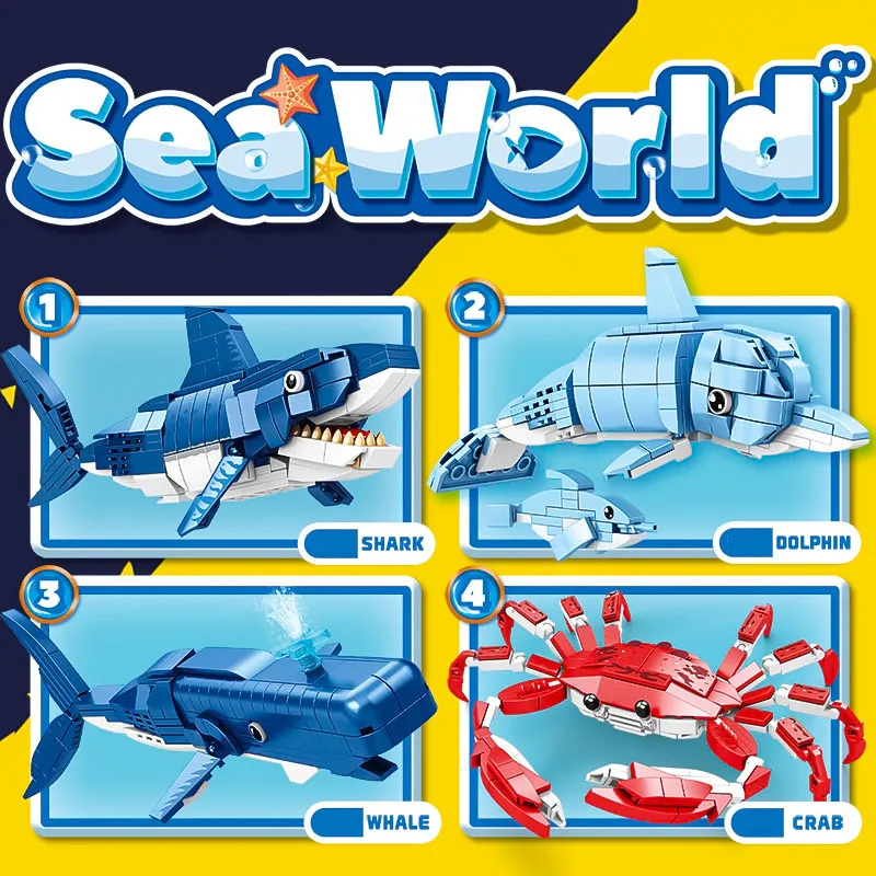 Конструктор-краб сделай сам морское животное гигантские зубы механическая Акула