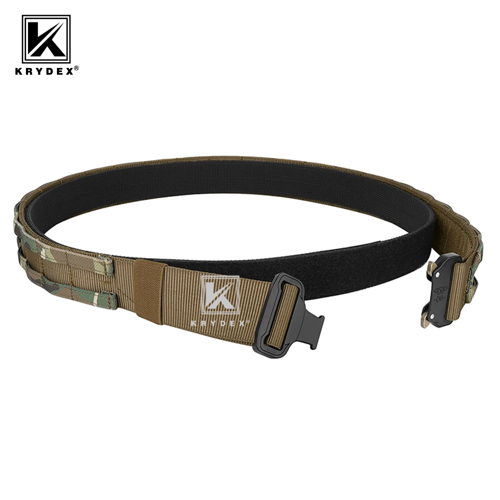 

KRYDEX Tactical Metal Buckle Quick Release Rigger MOLLE Belt 1.75 Inch Inner & Outer Men Heavy Duty Waist Belt Multicam Camo