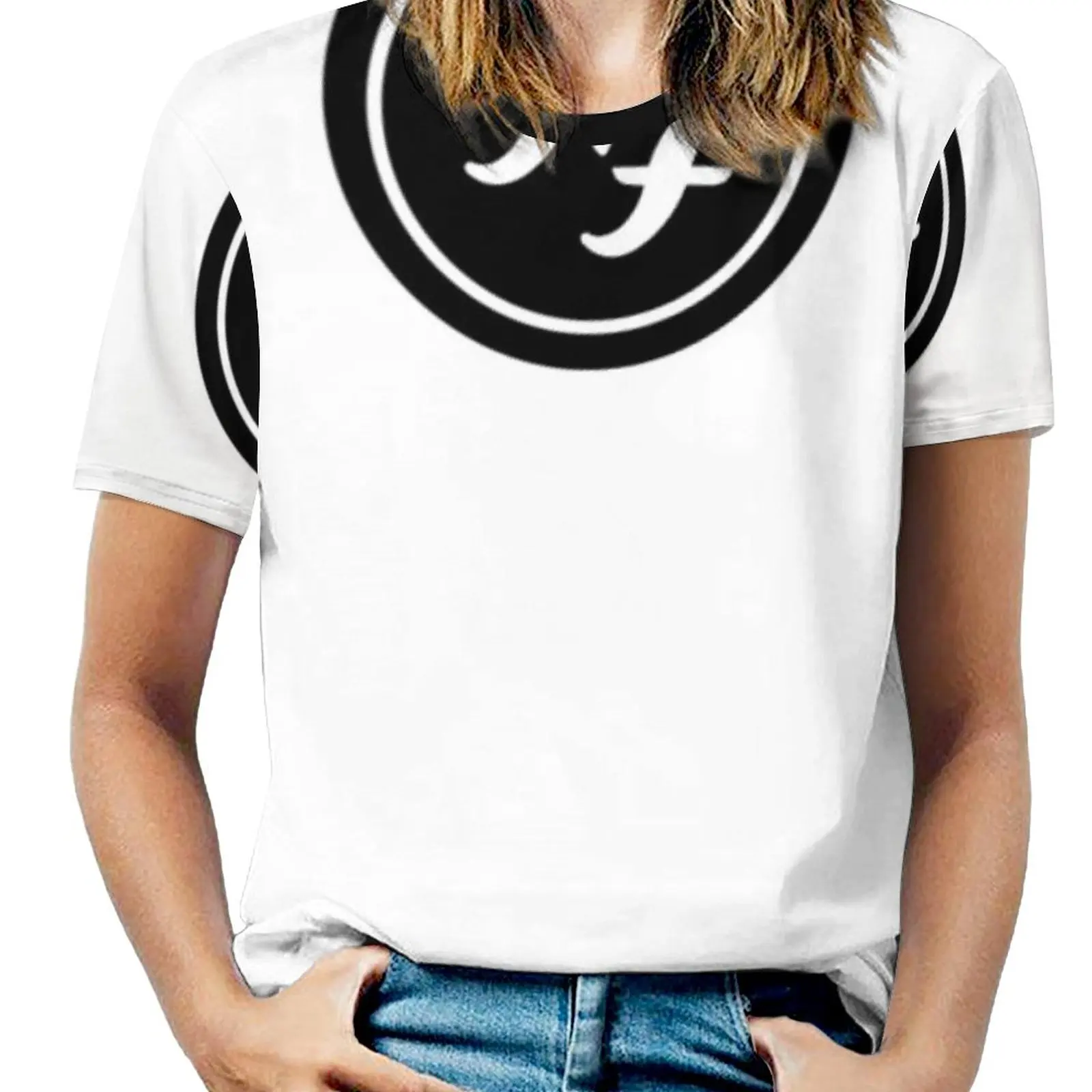 Foo Women's T-Shirt New Fashion Printed Zipper V-Neck Short Sleeve T Shirts Casual Plus Size Fighters Music