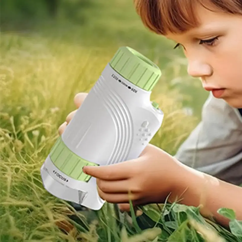 Ручной маленький микроскоп научная игрушка со светодиодной подсветкой 60x-120x