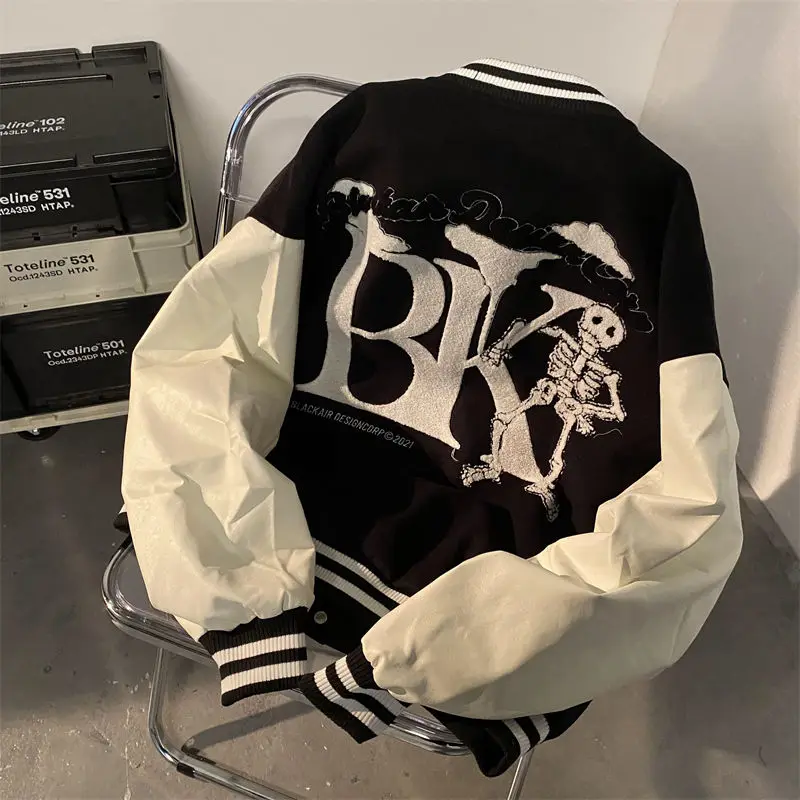 

Мужская и Женская куртка в стиле ретро, Повседневная Свободная куртка в американском стиле, с надписью, в стиле хип-хоп, для весны и осени, 2023, y2k