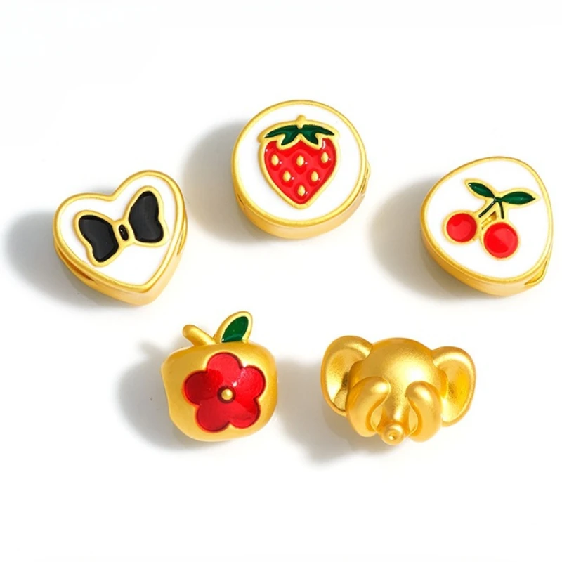 

WZNB 5Pcs Heart Seed Beads Elephant Slider Spacer Beads for 3.5/3.8/3.9/4.1mm Round Leather Cord DIY Jewelry Making Accessories