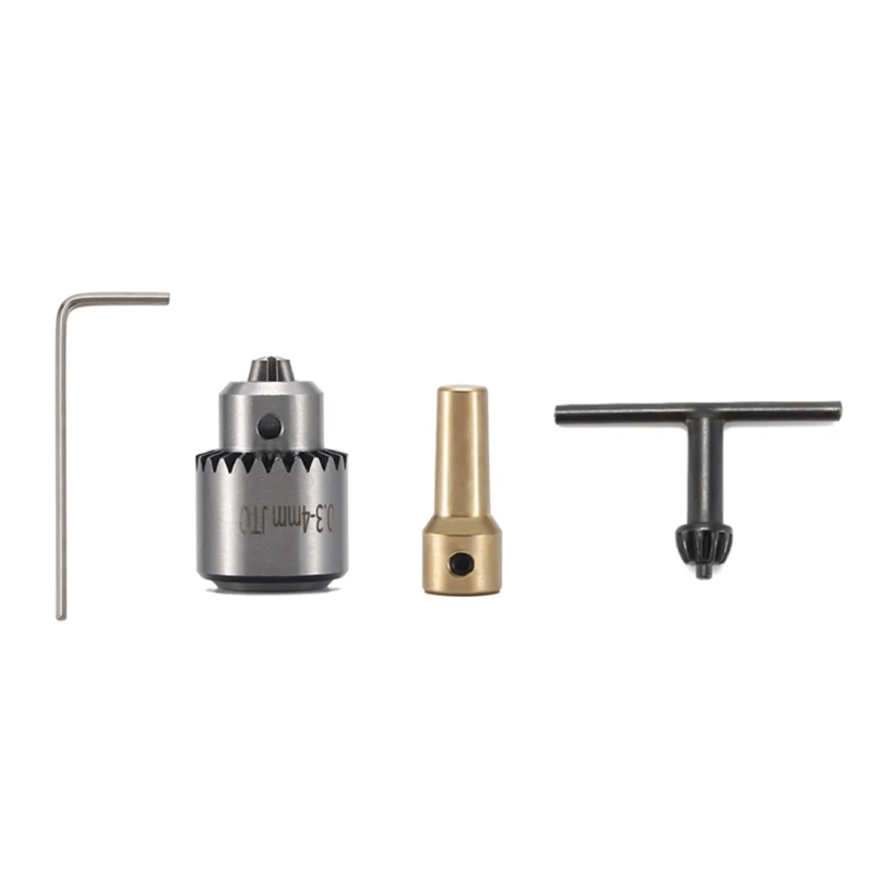 

KX4B 4pcs Micro Motor Drill Chuck Clamping Range 0.3-4mm Taper Mounted Mini With