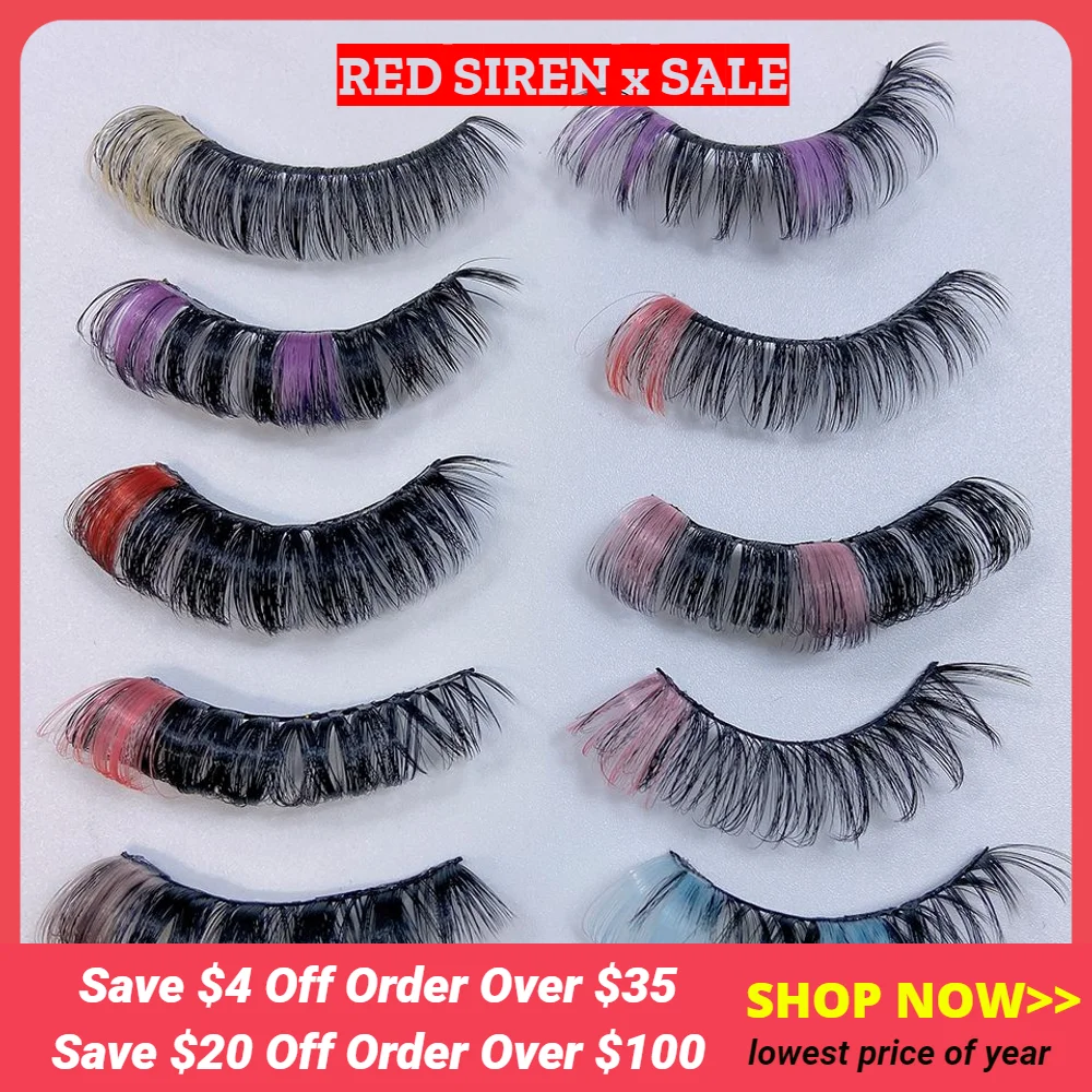 Ed Lashes New Design Color Russian Strip Lashes Dramatic Fluffy False Eyelashes Makeup