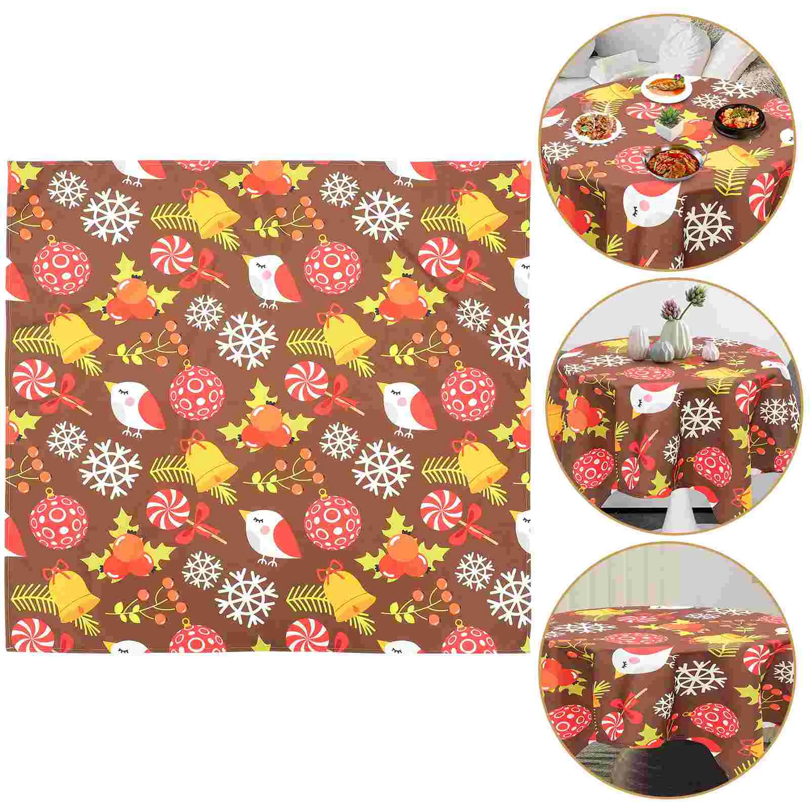 

Christmas Tablecloth Holiday Xmas Runners Tabletop Firepit Indoor Party Tablecloths Dining Decor Cover Winter Delicate