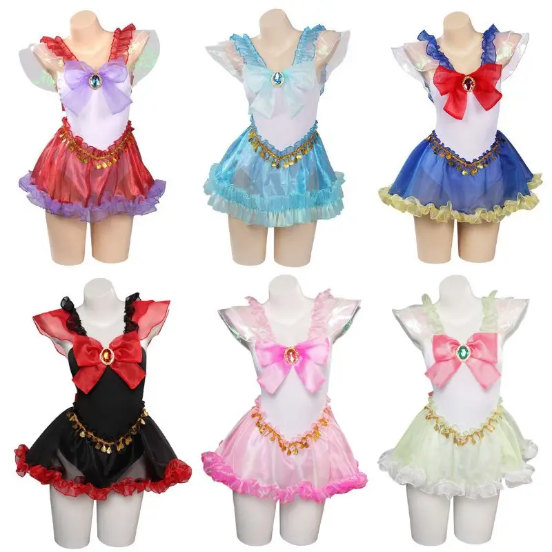 

Sailor Anime Moon Kino Makoto Swimsuit Cosplay Costume Chibiusa Aino Minako Swimwear for Women Dress Fantasia Halloween Suit