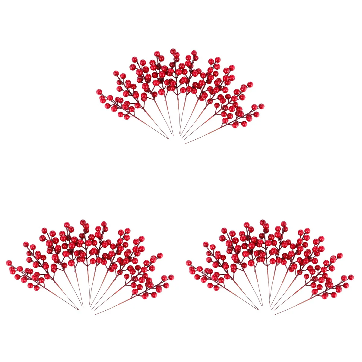 

30 Holly Flower Branch Xmas Floral Pick Simulation Flower Artificial Red Berries Christmas Berry Pick