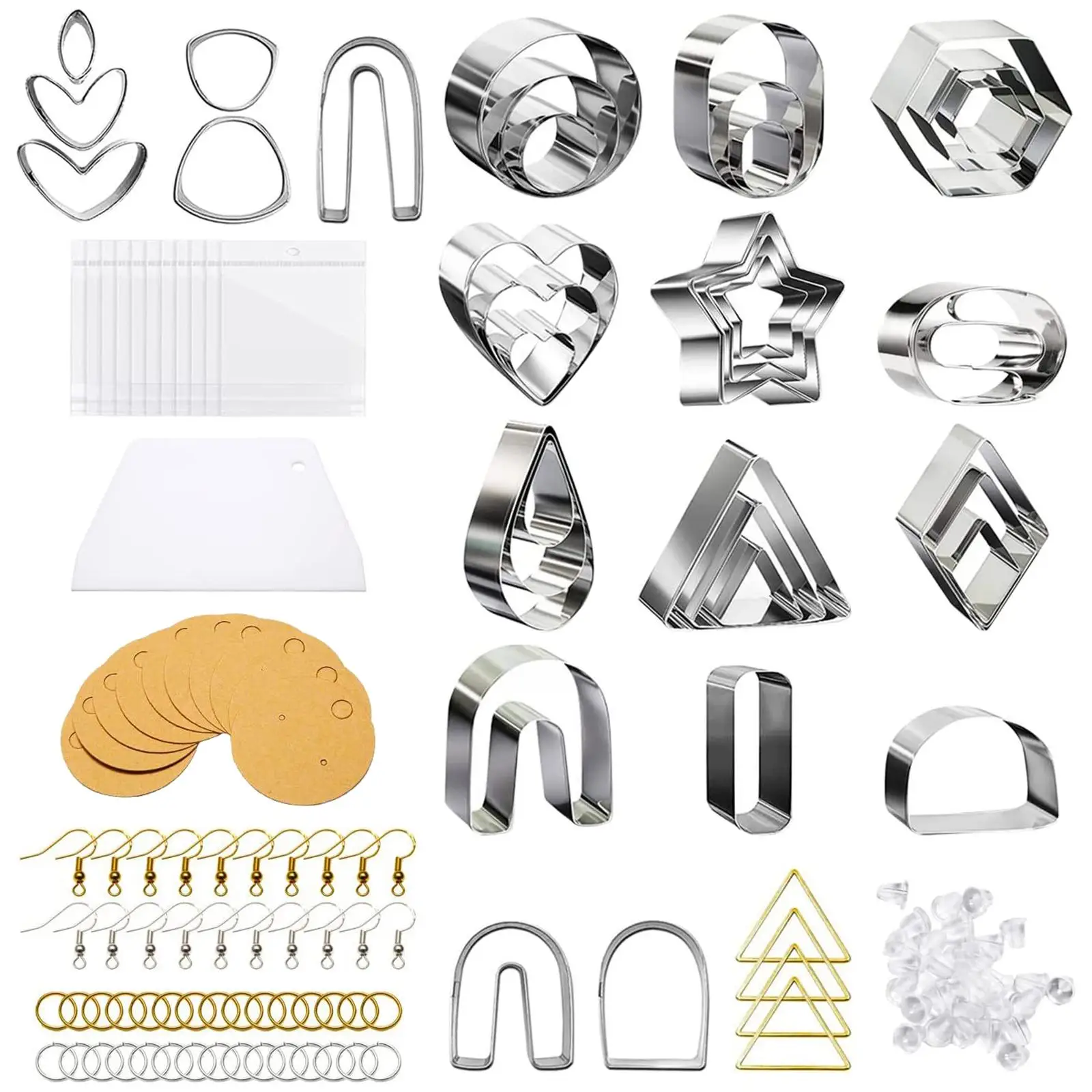 

141Pcs Polymer Clay Cutter Set Cutting Mold Accessories Jump Rings Jewelry Making Earring Dangle Drop Pattern Earring Making Kit