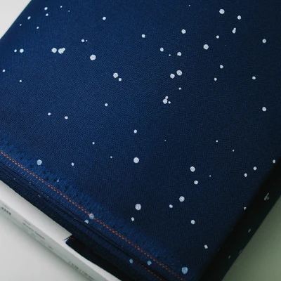 3984-5449 32CT темно-синий фон белый горошек хлопчатобумажная ткань немецкая ZW