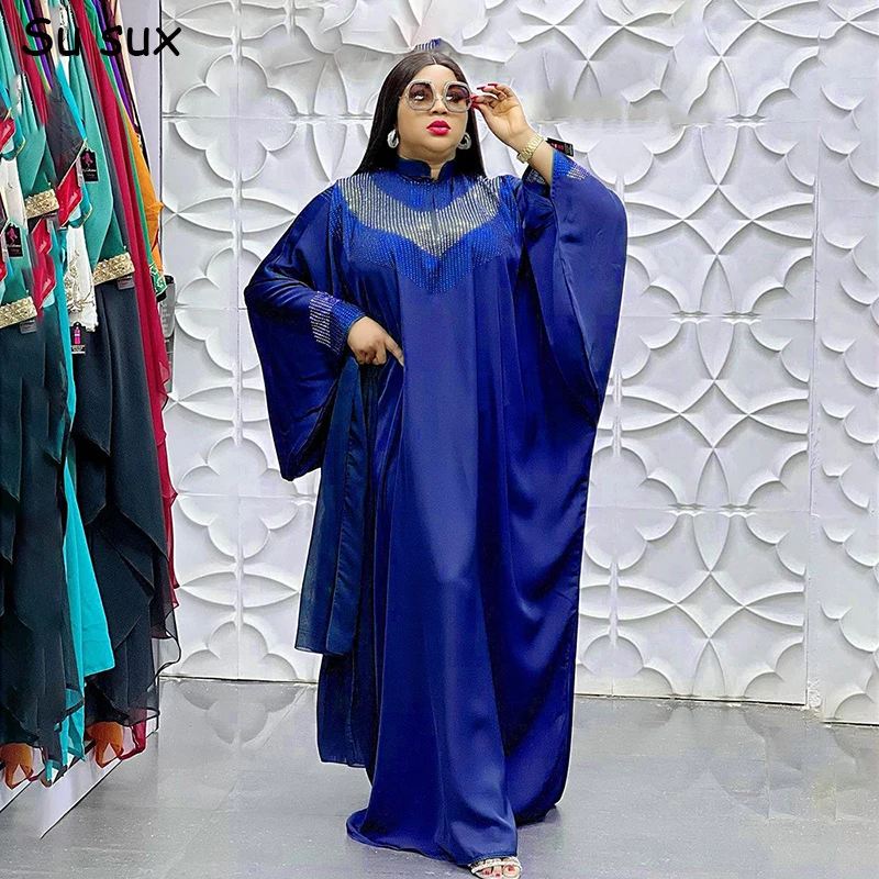 

Sequins Chiffon Maxi Dress Plus Size African Dresses For Women Clothing Traditional Abaya Muslim Robe Africains Femme 2023 Autum