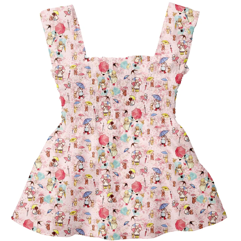 Ткань хлопковая для рукоделия с принтом в виде медведя из мультфильма