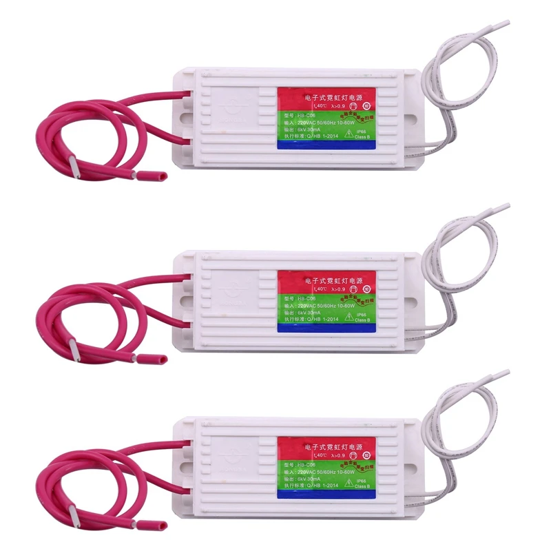

3Pc Hb-Co6 Neon Electronic Transformer Waterproof Neon Power Supply Rectifier 6Kv 60W 30Ma