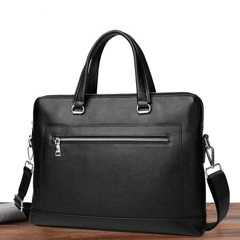 First Layer Cowhide Men's Business Briefcase Genuine Leather Fashion Messenger Handbag High-end Single Shoulder Crossbody Bag