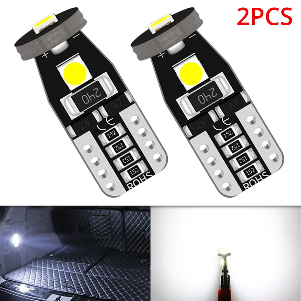 

2PCS T10 Auto Led Reading Dome W5W Reverse Lamp License Plate Lights Brake Trunk Bulb DC 12V Clearance Signal Light Car Styling
