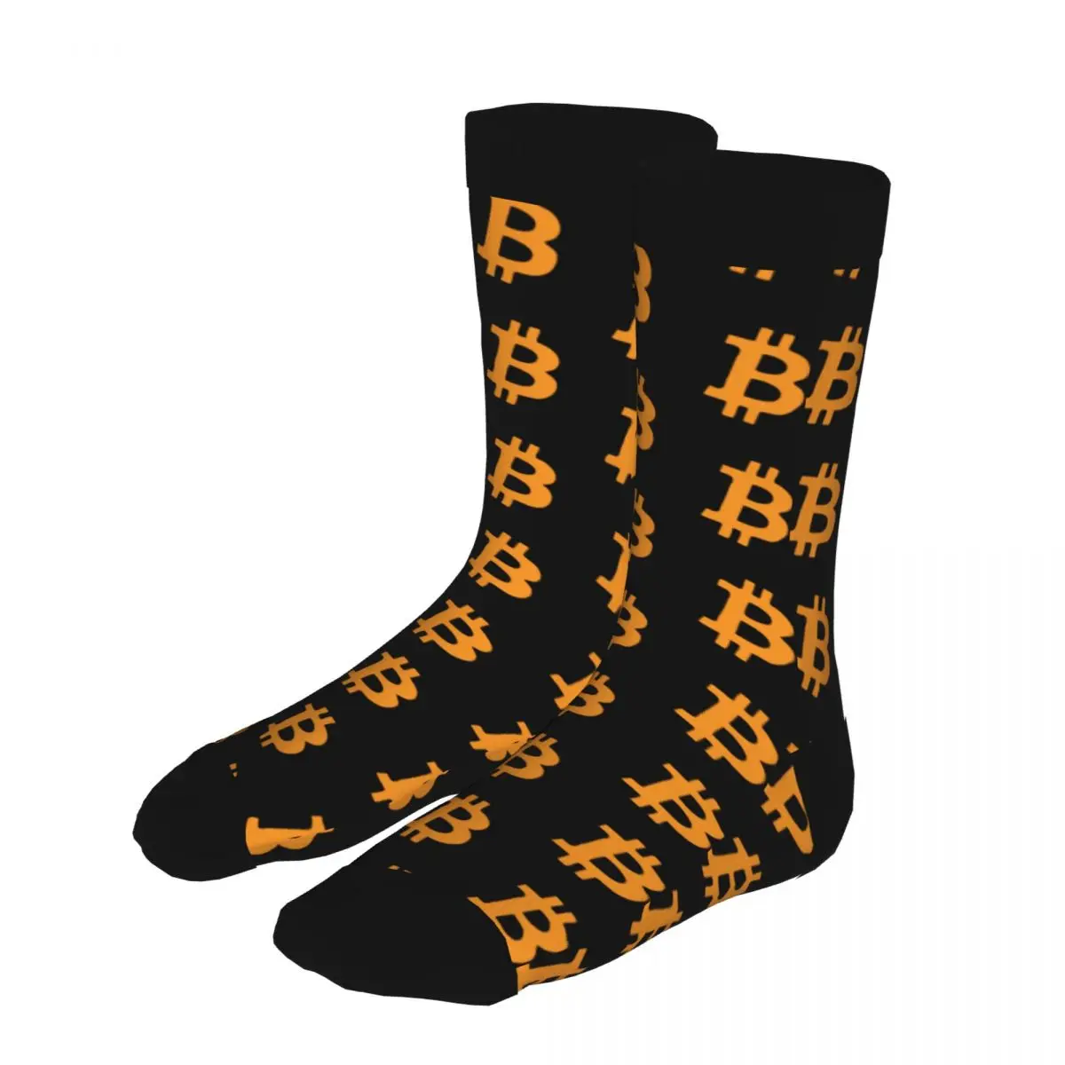 

Bitcoin Cryptocurrency BTC Socks Men 5% Spandex Casual Middle Tube Winter Crypto Printed