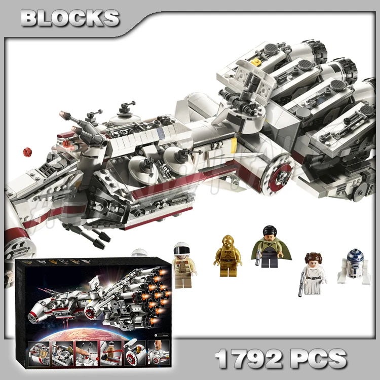 

1792pcs Star Tantive IV Rebel Cruiser Starship Trooper R2-D2 Droid New Hope 11431 Building Blocks Toys Compatible With Model
