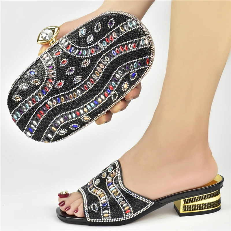 

Italian Design Wedding Party Shoes Good Facebook Shoe Bags Matching Low Heels Open Toe Ladies Shoe Bags