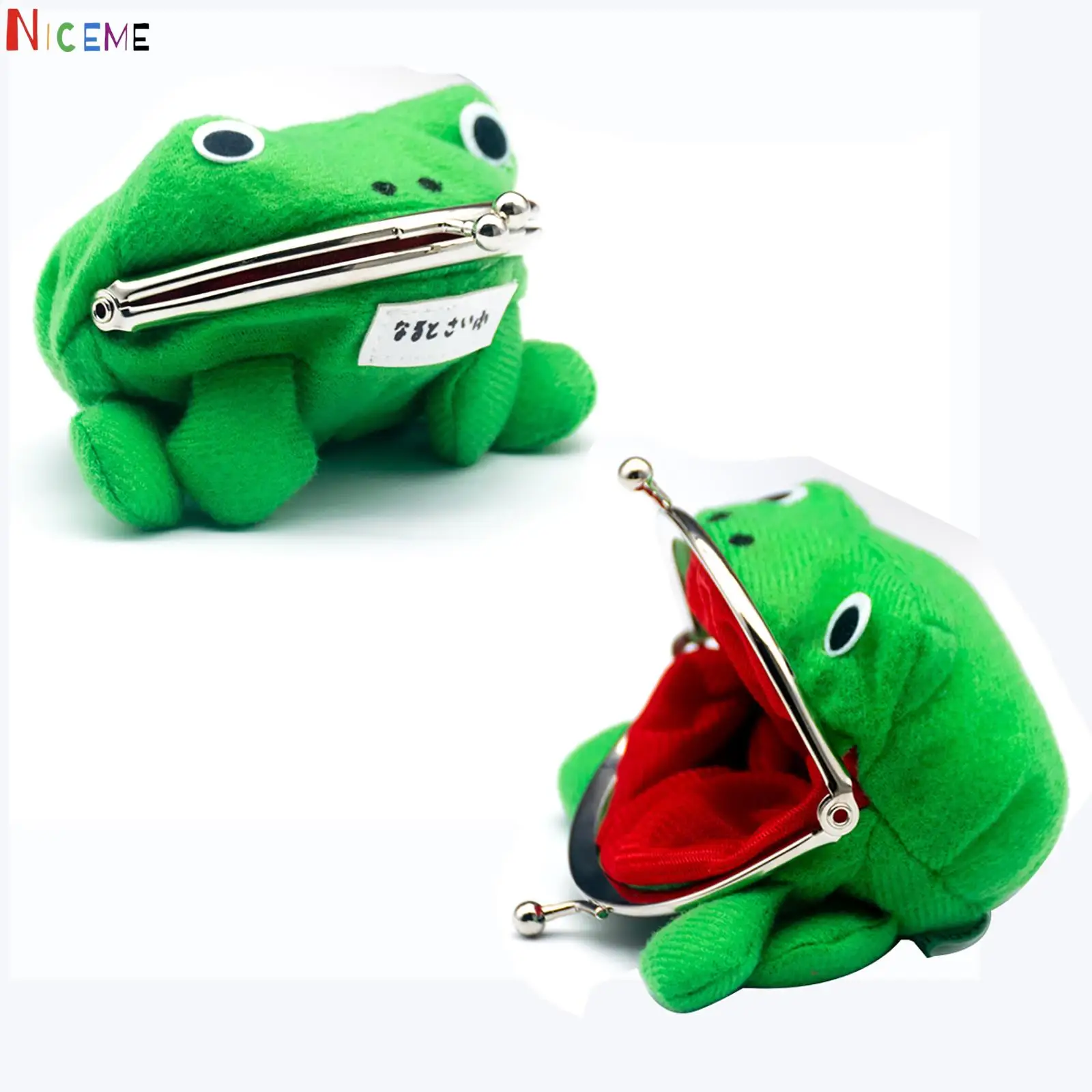 Anime  Frog Wallet Cartoon Plush Wallet Coin Purse Manga PP Cotton Wallet Cute Purse Coin Holder Keychain Plush Toy Gift