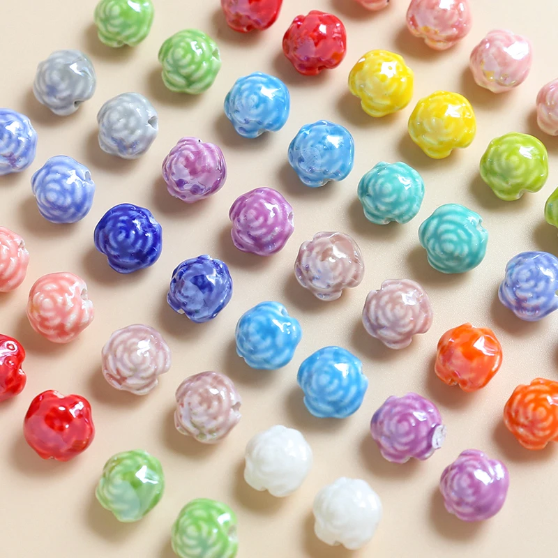 

10 шт. японские розы с прямым отверстием керамические бусины россыпью бриллианты ювелирные изделия ожерелье браслет бисер материал аксессу...