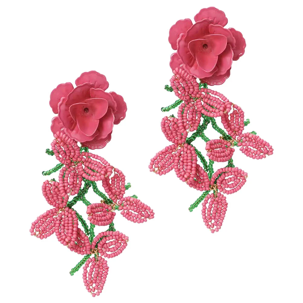 

Woven Beaded Earrings Girl Statement Bohemian Dangle Women Jewelry Stud Teen Girls Bridal