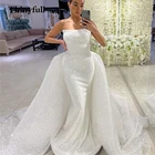 Thinyfull Королевское блестящее пляжное свадебное платье без рукавов