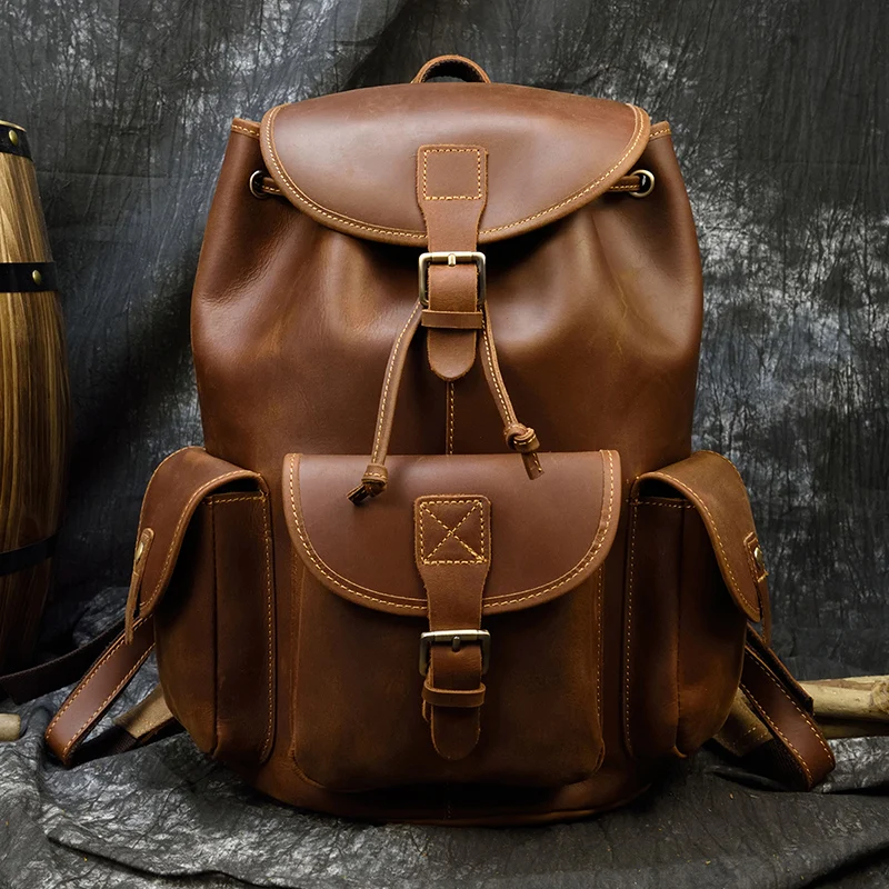 Backpacks For Women 2022 Designer Luxury Genuine Leather Men's Backpack Fashion School Bags For Student Cowhide Men Travel Bag