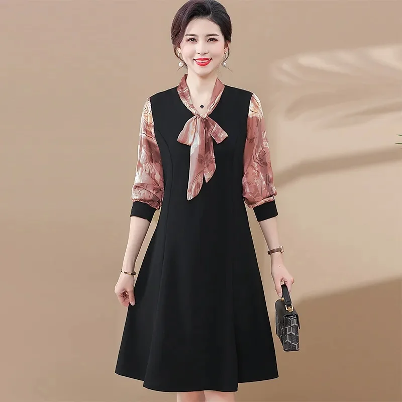 

Young Mom Autumn Dress 2023 New Fashion Middle aged and Elderly Women's Spring and Autumn Seasons Western Style High Waist Skirt