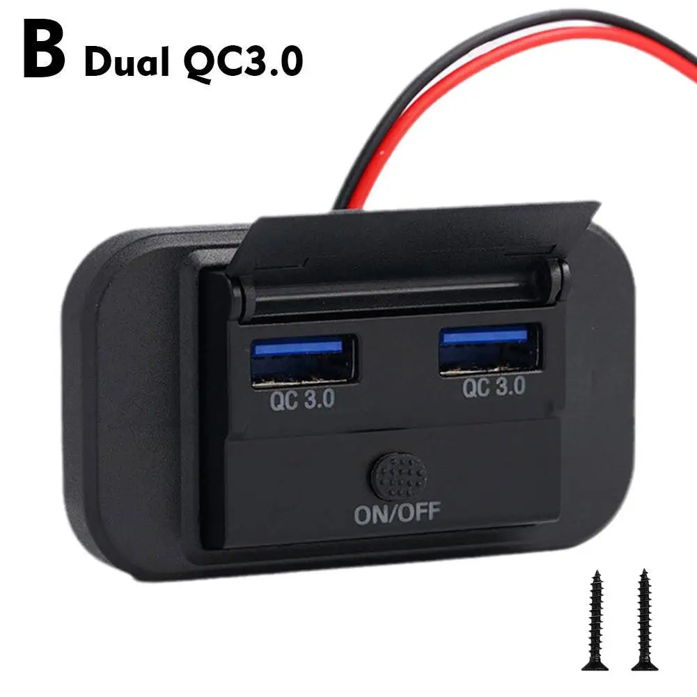 

Двойное автомобильное зарядное устройство USB QC3.0, розетка, зарядное устройство USB, адаптер 3,1 А, 12 В/24 В, Автомобильный Usb адаптер питания для кемпера, грузовика