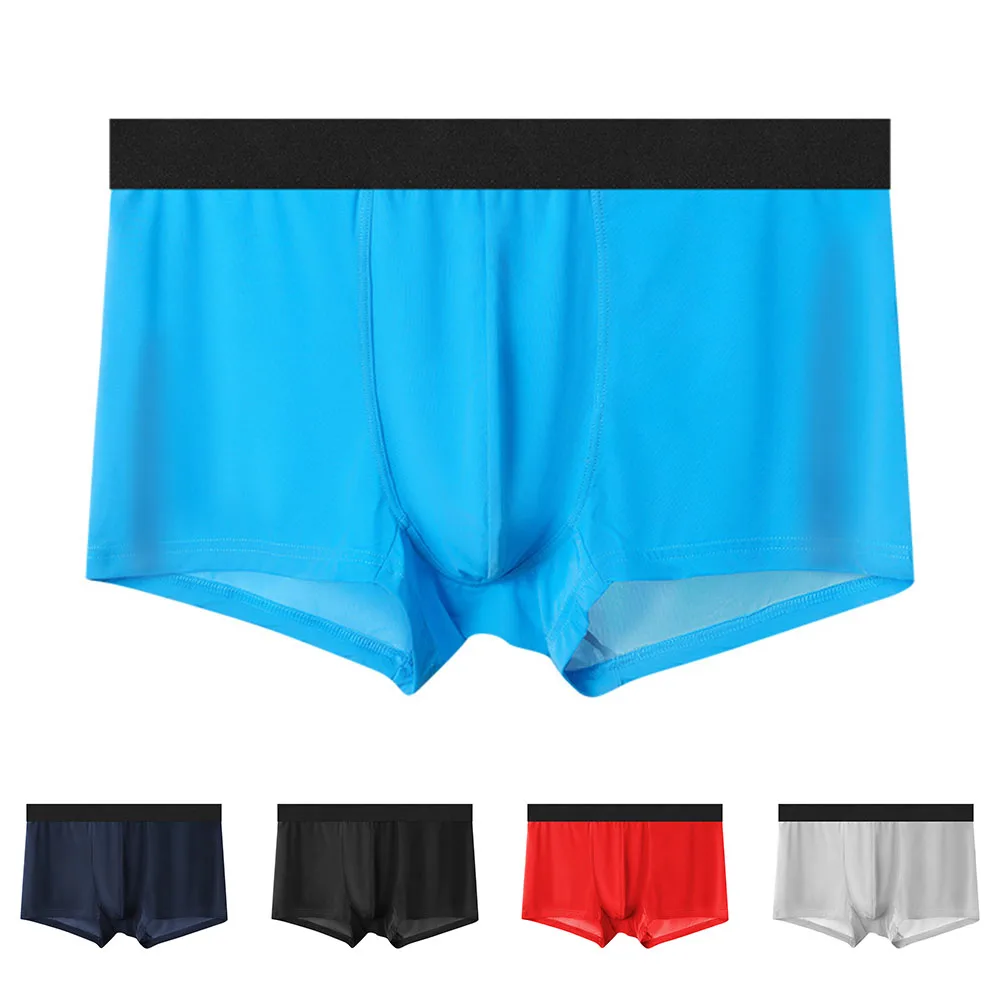 

Men Underwear Seamless Transparent Boxer Shorts Thin Sheer Breathable Comfortable Panties Underpants Cozy Men Boxers