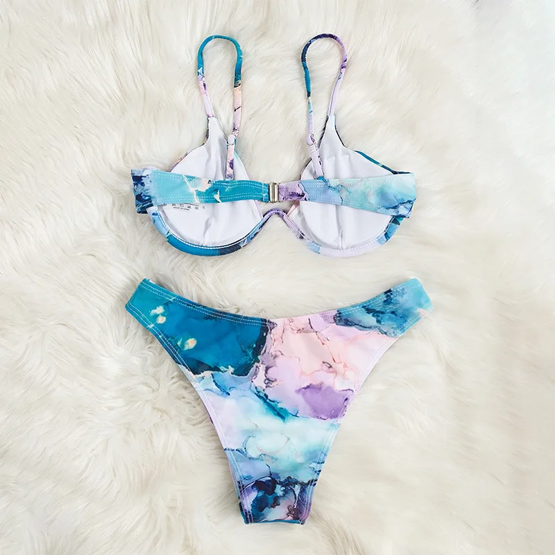 Новый сексуальный купальник из двух частей купальный костюм женский с высокой