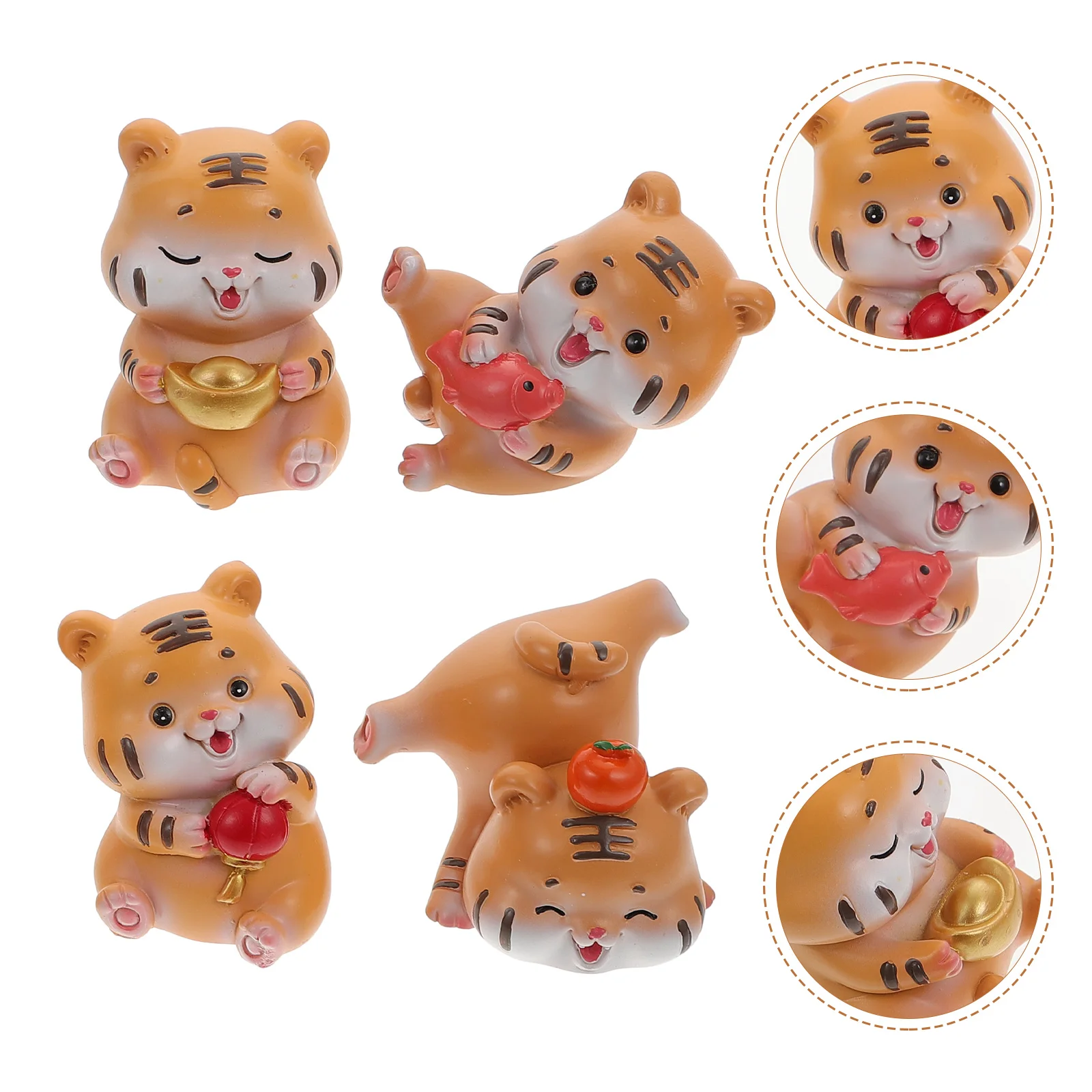 

Figurine Statue Year Chinese New Garden Mini Zodiac Sculpture Animal Landscape Mascot Toys Figure Decors Lucky Cake Miniatures