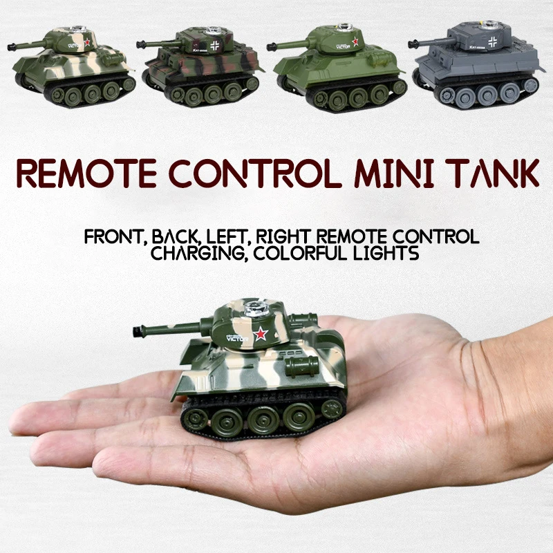 

Mini RC Tank Model Electronic Radio Control Vehicle Portable Toys 4CH Pocket Military Battle Tank Simulation Gifts Toy for Boys