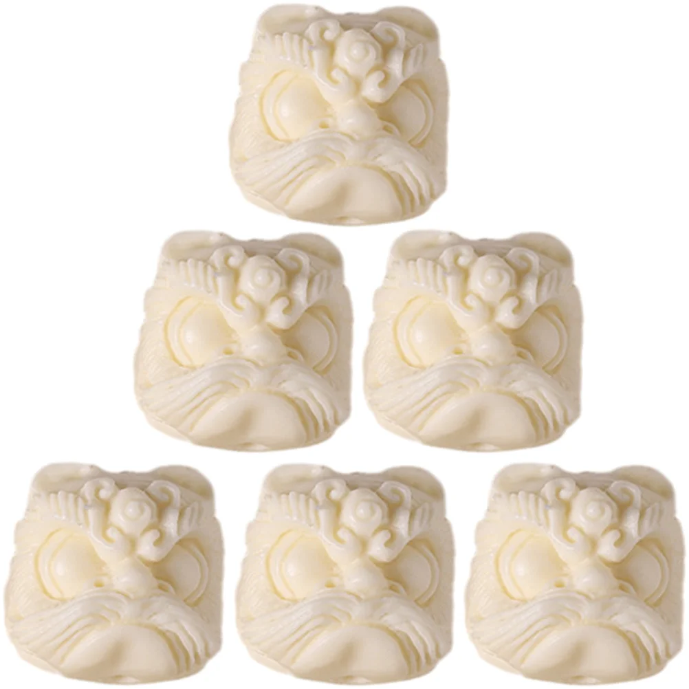 

6pcs Lion Heads Shaped Spacer Beads Resin Beads for Jewelry Crafts Making