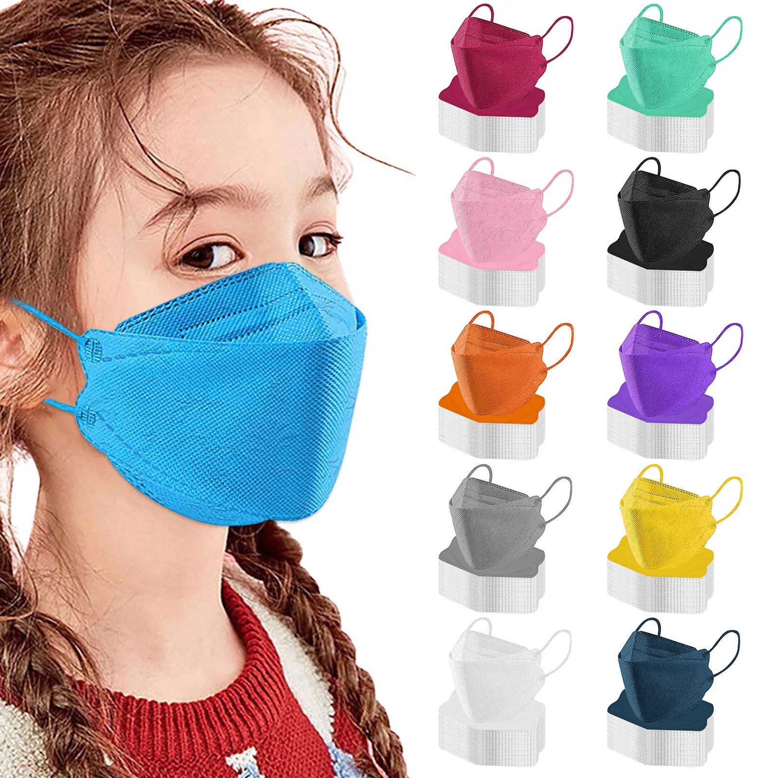 

50pcs Kids Children Mascarillas Desechables Fish Style Disposable Face Mask 4 Layer Facemask Masque Halloween Cosplay Mask